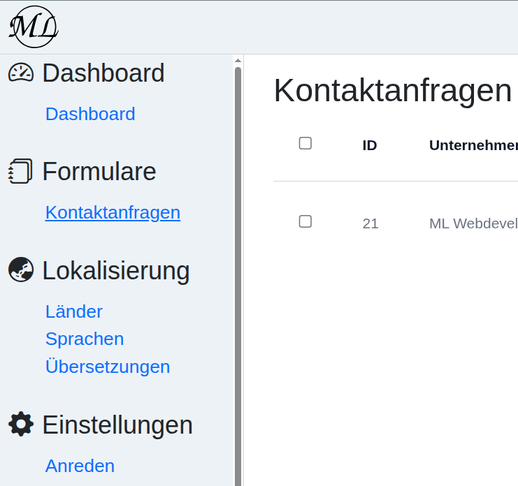 Das ML Logo stellt die Buchstaben M und L in rosa und geschwungener Schrift dar welche von einem rosa Kreis umgeben sind.
